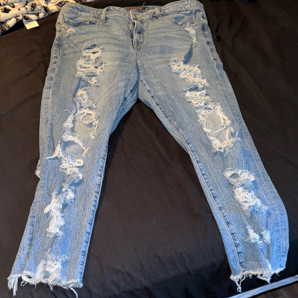 Torrid Light Blue Distressed Skinny Jeans